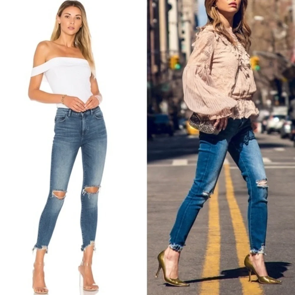 DL1961 Revolve Farrow Ankle Instaslim Distressed Skinny Jeans NWT
